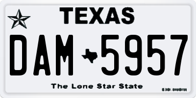 TX license plate DAM5957