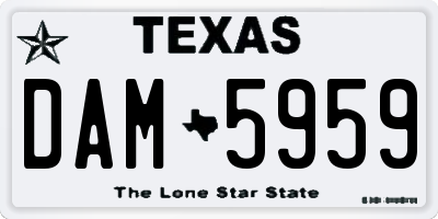 TX license plate DAM5959