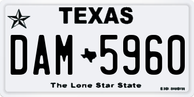 TX license plate DAM5960