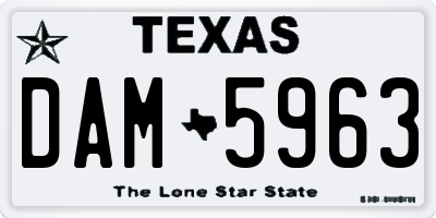 TX license plate DAM5963