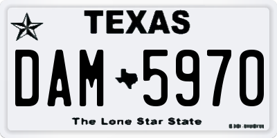 TX license plate DAM5970