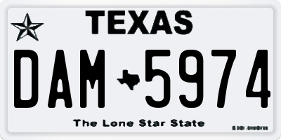 TX license plate DAM5974