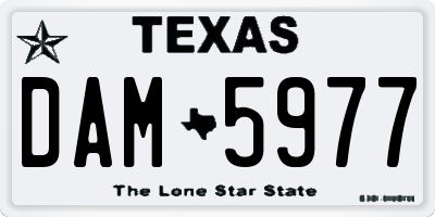 TX license plate DAM5977