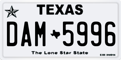 TX license plate DAM5996