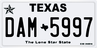 TX license plate DAM5997