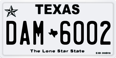 TX license plate DAM6002