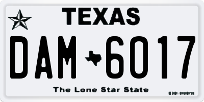 TX license plate DAM6017