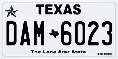 TX license plate DAM6023