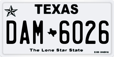 TX license plate DAM6026