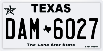 TX license plate DAM6027
