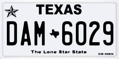 TX license plate DAM6029