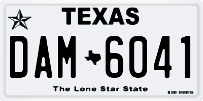 TX license plate DAM6041