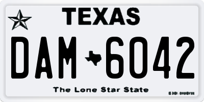 TX license plate DAM6042