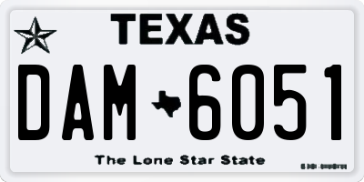 TX license plate DAM6051