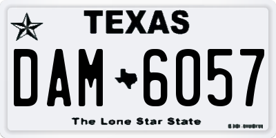 TX license plate DAM6057