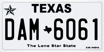 TX license plate DAM6061