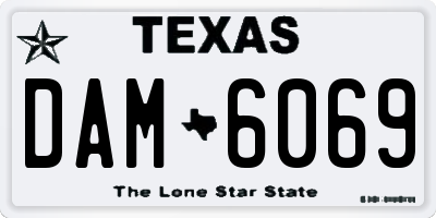 TX license plate DAM6069