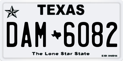 TX license plate DAM6082