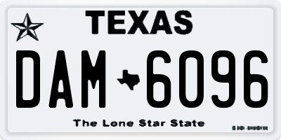 TX license plate DAM6096
