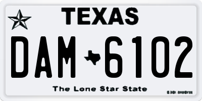 TX license plate DAM6102