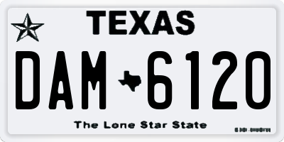 TX license plate DAM6120