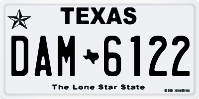 TX license plate DAM6122