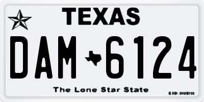 TX license plate DAM6124