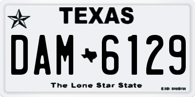 TX license plate DAM6129