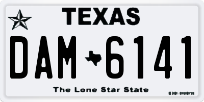 TX license plate DAM6141