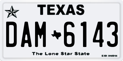 TX license plate DAM6143