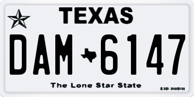TX license plate DAM6147