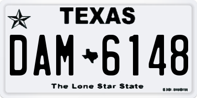 TX license plate DAM6148