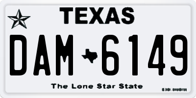 TX license plate DAM6149