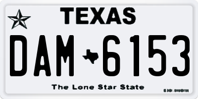 TX license plate DAM6153