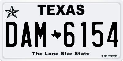 TX license plate DAM6154