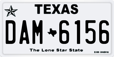 TX license plate DAM6156