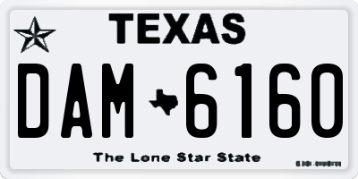 TX license plate DAM6160