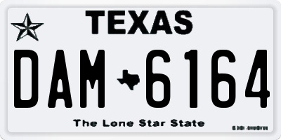 TX license plate DAM6164