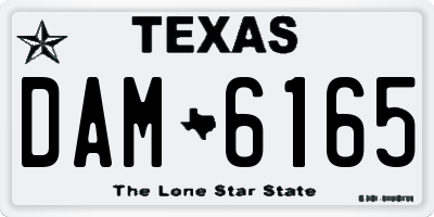 TX license plate DAM6165
