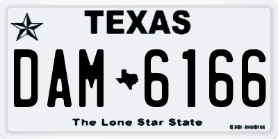TX license plate DAM6166