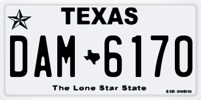 TX license plate DAM6170