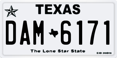 TX license plate DAM6171