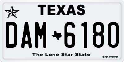 TX license plate DAM6180