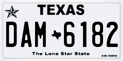 TX license plate DAM6182