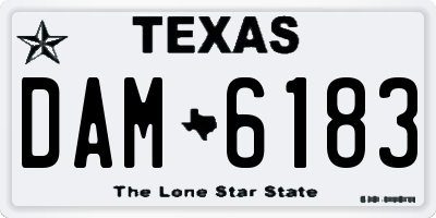 TX license plate DAM6183