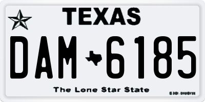 TX license plate DAM6185