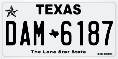 TX license plate DAM6187