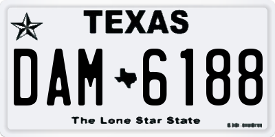 TX license plate DAM6188