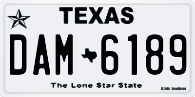 TX license plate DAM6189