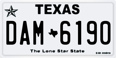 TX license plate DAM6190